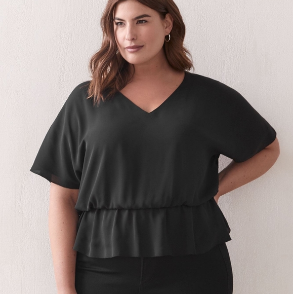 Flutter-Sleeve Peplum Blouse - Addition Elle - Picture 3 of 5
